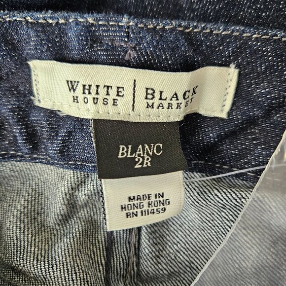 White House Black Market Womens Blanc 2R Universal Fit Bootcut Blue Jeans Classy - Picture 10 of 12